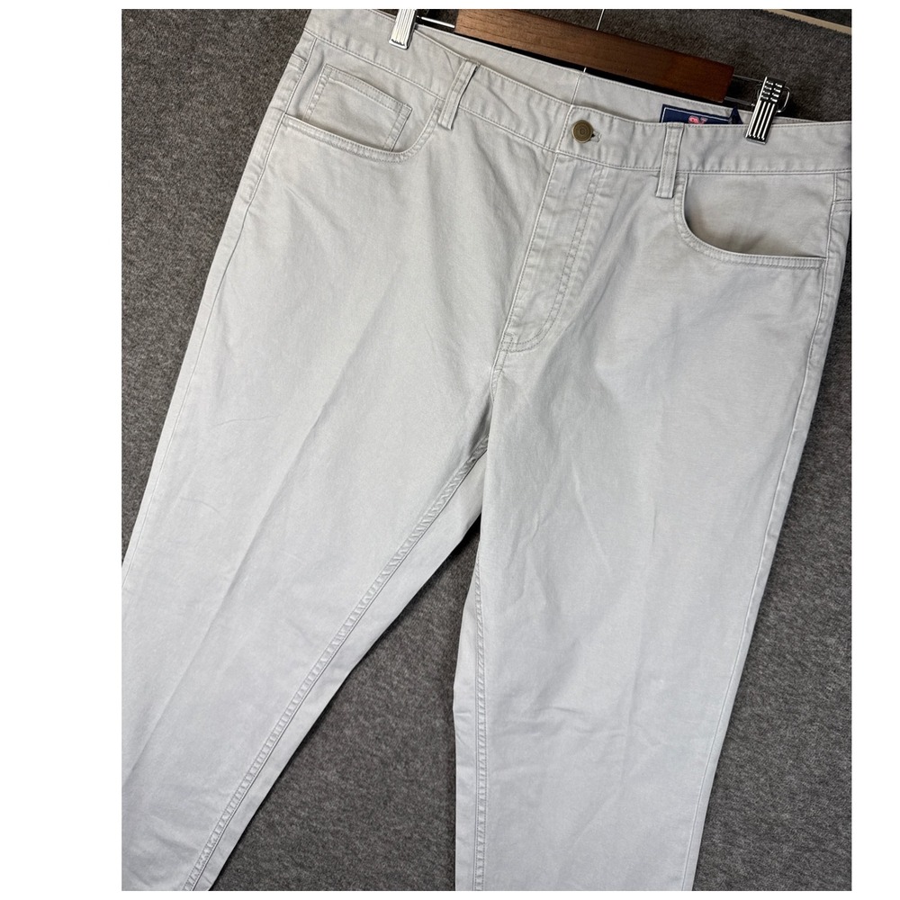 Vineyard Vines Slim Fit Chino Pants Light Gray Mens Size 35 x 32 Academia Travel